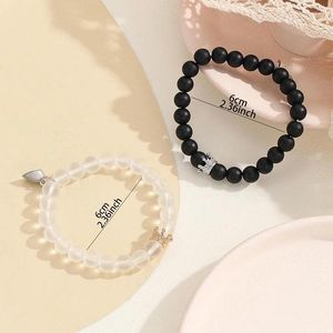 Strand 2 PCs Luminöses Paar Armband handgefertigte verstellbare Perlenketten -Schnur passende Freund Geschenke