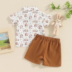 Zestawy odzieży dla maluch chłopców wielkanocne stroje z krótkim rękawem Koszulka Kids Kids Baby Boy Shorts Ubrania