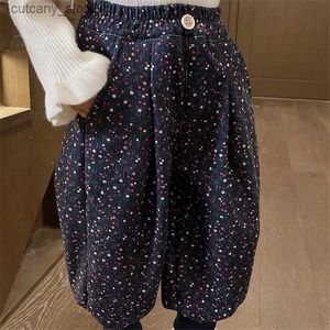 Trousers Girls Pants Long Trousers Cotton 2024 Vintage Spring Autumn Teenagers Babys Kids Pants OutdoorTeenagers Childrens Clothing L46