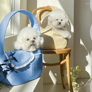 Dog Carrier Pet Handmade Puppy Kitten Outdoor Travel Handbag Canvas Single Shoulder Cat Bag Sling Tote Comfort Breathable