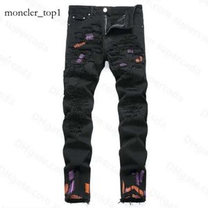 Purple Jeans Designer Mens Jeans Ksubi Jeans High Street Hole Star Patch Mens Womens Star Embroidery Panel Trousers Stretch Slim-fit Trousers Pants Top Quality 4205