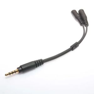 Ny 1st Y Splitter -kabel 3,5 mm 1 hane till 2 dubbel kvinnlig ljudkabel för hörlurens headphone Mp3 Mp4 Stereo Plug -adapter Jackfor