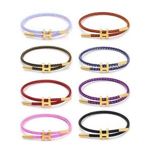 Multicolor Charm Adjustable Bracelet Fashion No Fade Stainless Steel Wire Waterproof Rope Bracelet for Men Women Jewelry