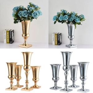 Vases Large Luxury Silver Iron Flower Vase Urn Wedding Table Centrepie