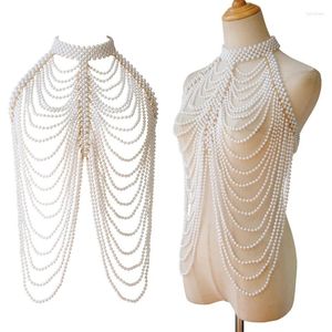 Tamme di prua per perle fatte a mano Catena corporeo Nex Sexy Collar Vintage Collar Gioielli Eleganti spalla per perle del reggiseno