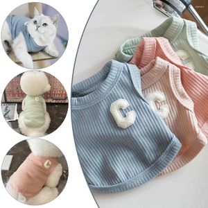 Dog Apparel Pet Clothes Spring And Summer Waffle Vest Green Blue Pink Three Cat Bichon Teddy Color Short Clothe W9X6
