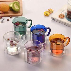 Wine Glasses Multi-color Champagne Beer Drinkware Tea Cup Coffee Cups Cocktail Holder Mug Double Walls Mugs Wineglass Vodka