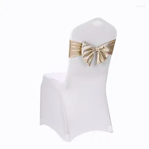 Chair Covers 4 Pack Party Decoration Tied Sash With Satin Bow Spandex Bands For Wedding Anniversary Birthday Graduation