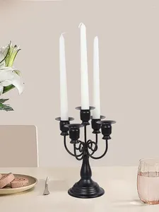 Candle Holders 1PC Metal Iron Art Light Luxury Style Candlelight Dinner Wedding Props Desktop Home Candlestick Decoration