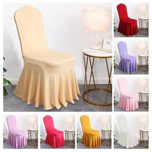 Chair Covers Solid Color Elastic Milk Silk Sun Skirt Cover El And Restaurant Universal