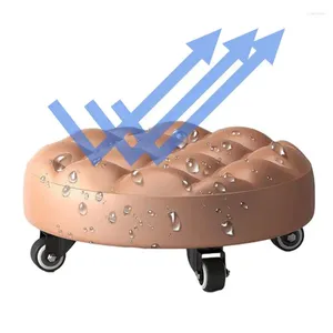 Stuhlabdeckungen Bodenstühle für Erwachsene Roller Sitz mit niedrigem Stuhl PU Leder Rollhöhe mit 4 Rädern Mehrzweckgeschäft