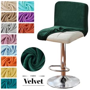 Chair Covers Super Velvet Short Back Cover Stretch Bar Stool For Dining Room El Banquet Club Home Decor Slipcovers