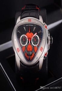 Special Mens Chronograph Triangle Watch Men Black Dial 66th Anniversary Swiss Quartz Men Sport Racing Car Leather Chrono Watches2859114