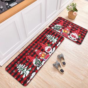 Bath Mats Merry Christmas Kitchen Set Of 2 Anti Fatigue Waterproof Stain Resistant Floor Rug Decorative Non Slip Mat