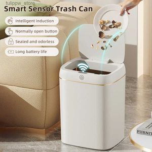 WASTER BINS 11/13L Light Luxury Smart Trash Can Can Automatic Sensor Trash Can Can Can Can Waterfroof Trash Bin Bathroom WasteBasket Smart Home L46