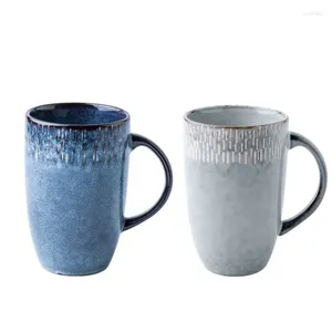 Mugs 2024 Vintage Ceramic Cup With Spoon Coffee Creative Office Tea Beverage Couple Mug