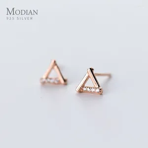 Gestüt Ohrringe Modian 925 Sterling Silber Roségold Mode kleine süße Dreiecks Ohr für Frauen Party fein Schmuck