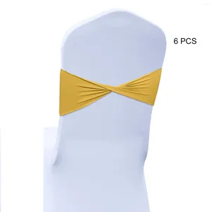 Stuhl Deckt 6 PCs Spandex Schärpe Bogenschärfe Elastizbänder Krawatten ohne Schnalle für Hochzeits- und Veranstaltungsdekoration Lycra Slider Sashe