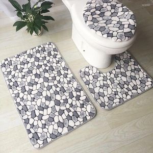 Tappetini da bagno 3pcs tappetino anti-slip tappeto bagno doccia decorativo assorbente ingresso del piede bagno gabinetto kawaii cartone animato anime kawaii