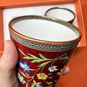 Tassen 2 PCs Golden Bone China Kaffeetasse Hochwertige Nachmittag Tee Tassen Keramik für Geschenkbox JY3326