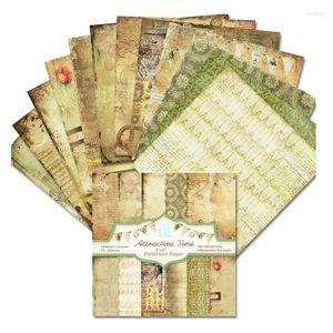 Gift Wrap Charming Time Nostalgia 24sheets/12Designs 6 "X6" Po DIY Scrapbook Junk Journal Ledger Card Background Paper Pattern