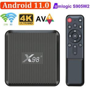 X98Q Android 110 TV Kutusu Amlogic S905W2 5G WiFi 4K TVBox 2GB RAM 16GB 1G8G Dört Çekirdek 1080P Android11 ​​Medya Oynatıcı Seti Box7880994