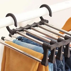 Hangers Retractable Trousers Rack Stainless Steel Multi-functional Folding Clothes Pants Space Saving Closet Organizers