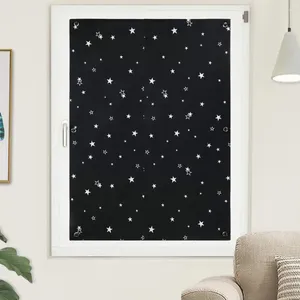 Adesivos de janela estrela lua padrão de blackout cortina de viagem removível portátil para uv