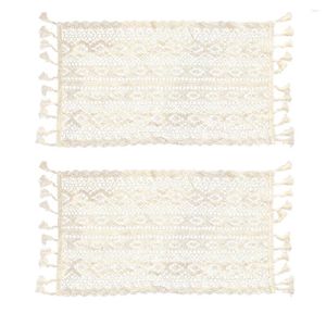 Bath Mats 2 Pcs Decorate Wedding Decoration Macrame Table Runner Ghee Lace Romantic Tablecloth