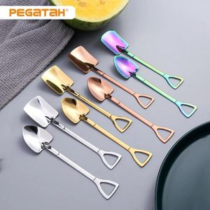 Colheres 1 PCS pá de aço inoxidável Tea de aço criativo colher de café para sorvete de sobremesa de talheres de mesa de mesa