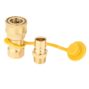 Tools 1/2" Gas Quick Connect Kit Disconnect Connector With Male Insert Plug Solid Brass Low Pressure Propane Adapter 1/2 PSIG Durable