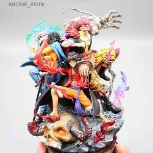 Action Toy Figures One Piece Anime Figure 22cm Luffy Kidd L 3 Captains Pvc Figurine Yonko Gk Model Statue Collection Decoration Toys Kids Gifts L240402