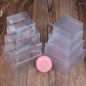 Gift Wrap 50Pcs Transparent/Frosted PVC Box Handmade Soap Boxes Macaroon Candy Jewelry Packaging For Wedding Birthday Party