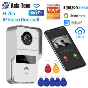 Doorbells Tuya 1080P Wifi Wireless Video Doorbell Door Phone Camera Intercom Support Electronic Lock Remote Unlock Module with RJ45 to POE