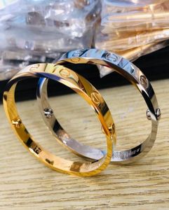 Love Series 18K Gold Bangle Au 750 Never Fade Oficjalna replika Najwyższej jakości luksusowa marka biżuterii Premium Prezenty para bransoletki 0036278025