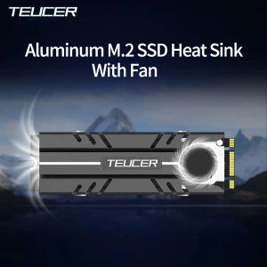 Impressoras teucer M.2 SSD NVME Afição de calor 2280 Estado sólido Disco Circulação de ar do resfriador de calor Junta com 10,8w/ ventilador de almofada térmica