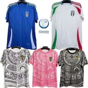 EURO 2024 İtalya Futbol Formaları Italia Verratti Chiesa Maglie XXXL 4XL Barella Bonucci Konsept Özel Ön Maç Öncesi Camisetas Futbol Üst Gömlek