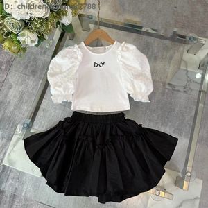 Designer Kids Clothes Cute Baby Girls Dresses Summer Kids Short Sleeve Dress Cotton Children Turn-down Collar Shirts Skirts Girl Dress