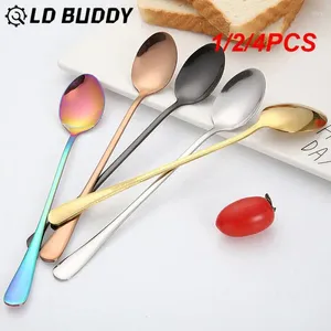 Coffee Scoops 1/2/4PCS Stainless Steel Latte Long Tea Spoon Soda Ice Cream Dessert Sundae Spoons