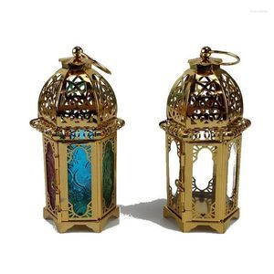 Candle Holders Gold European Style Castle Iron Art Vintage Wooden Christmas Bedroom Table Porta Velas Home Decor