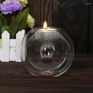 Świece 6PCS Przenośny klasyczny krystaliczny szklany uchwyt na przyjęcie przyjęcia imprezowe wystrój domu Candlestick