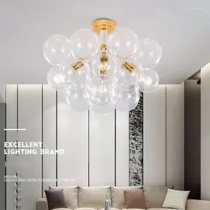 Taklampor kreativ nordisk typ led för sovrum vardagsrummet lägenhet minimalistisk konstglasbubblor sfär dekor armatur