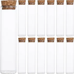 Vaser 24 datorer flaskprov lagringsflaskor glas provtagning pulver liten flytande kork mini