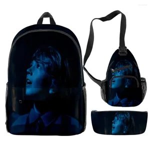 Backpack Harajuku Walker Scobell Young Actor 3D Print 3pcs/Set Pupil School Bags Travel Laptop Chest Bag Pencil Case