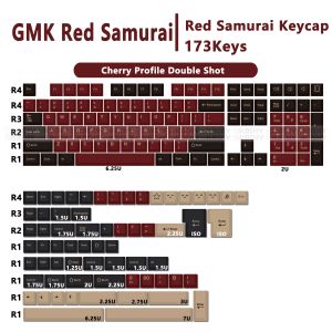 Zubehör KBDIY 173 Tasten/Set Keycap Kirschprofil ABS GMK Red Samurai Keycaps Double Shot MX Switches Mechanische Tastatur mit ISO Enter