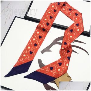 Scarves Fashion Designer Scarf Luxury Scarfs For Women Classic Pink Headband Designers Silk Material Handbag Decorative Purse Rhombus Dhadc