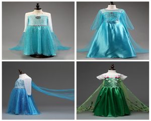 4 Designs Snow Queen 2 II Baby Girls Cosplay Dress Snowflake Tutu kjolar med långa Cape Children Costum Christmas Halloween Party7135698