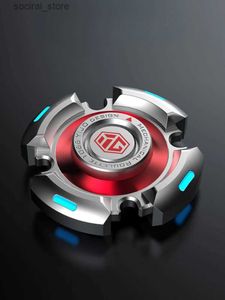 Spinning Top Fidget Spinner Alloy Luminous Hand Gyroscope Pressure Toy R188 Silent Bearing Starry Sky Adult Male Christmas Gift L240402