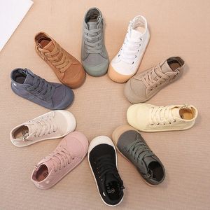 Canvas per bambini per bambini che corrono neri grigio per bambini ragazzi ragazze per bambini sneakers scarpe per bambini protezione piede scarpe casual 36gt#