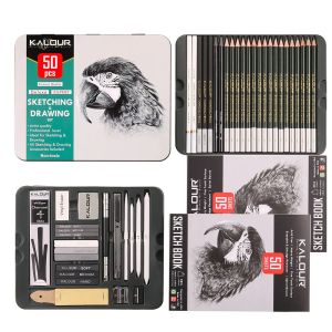 Zestawy 70/50/12pcs Szkic Ołówek Zestaw Szkic narzędzie Profesjonalne rysunek sztuki Malarstwo Pencil dla artystów dorośli nastolatki dla początkujących materiałów